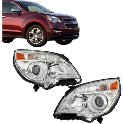 Findmall Left Side and Right Side Halogen Headlights Assembly Replacement for Equinox 2011-2015 with Lens 2PCS GM2502338 GM2503338
