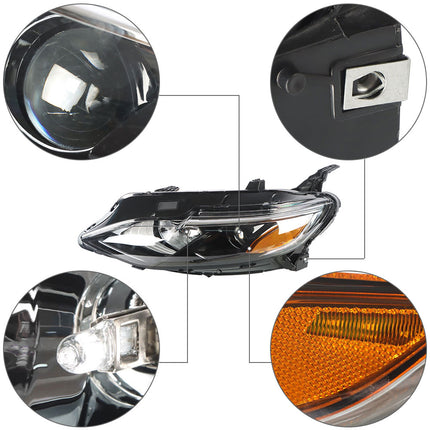 Findmall Driver Side Headlights Assembly Halogen Replacement for Malibu 2019 Housing Chrome Lamp LH 1PC 84494361
