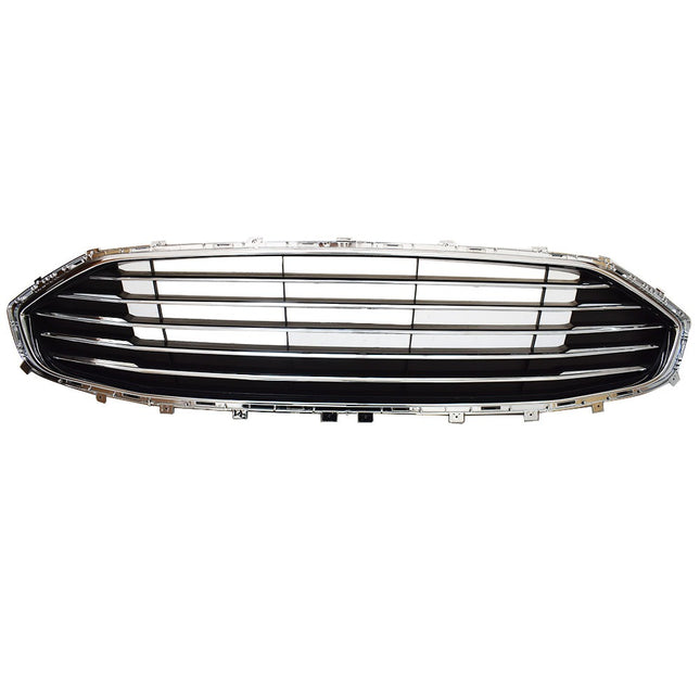 Findmall Black Front Bumper Grille with Chrome Horizontal Bars Replacement for Mondeo 2019-2020