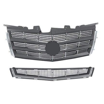 Findmall 2-Piece Black Front Upper and Lower Grille Set Replacement for CTS