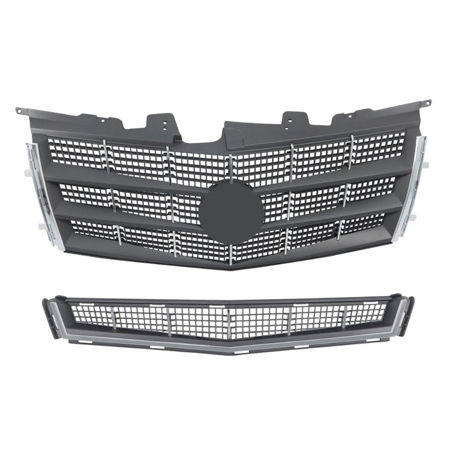 Findmall 2-Piece Black Front Upper and Lower Grille Set Replacement for CTS