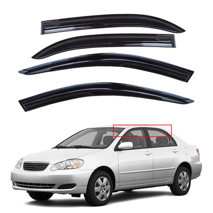 Findmall Side Window Visor Vent Rain Guard Deflector Replacement for 2003-2008 Toyota Corolla