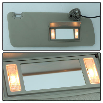 Findmall Sun Visor Gray with Lights and Mirror Replacement for Ram 1500 2500 3500 Pickup 4-Door 2013-2018