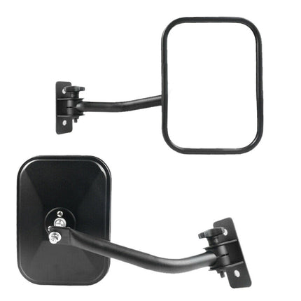 Findmall 2PCS Door Side View Mirrors Adjustable Black Replacement for 1997-2018 Wrangler TJ JK 55077966AH