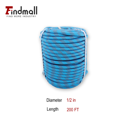 Findmall 1/2in x 150FT / 200FT 48 Strands Polyester Braided Rope, Heavy Duty Bull Rope for Arborist Tree Work, Pulling & Rigging