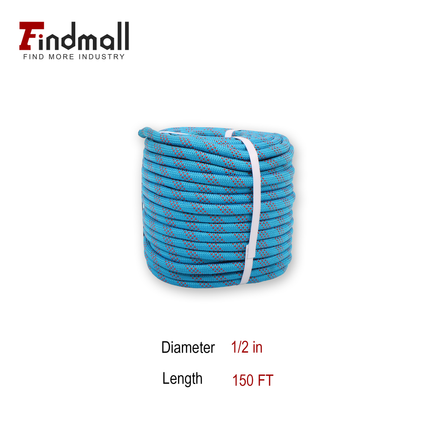 Findmall 1/2in x 150FT / 200FT 48 Strands Polyester Braided Rope, Heavy Duty Bull Rope for Arborist Tree Work, Pulling & Rigging