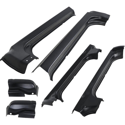 Findmall 6-Piece Rocker Panel and Cab Corner Kit for 2009-2014 Ford F-150 SuperCrew, Black