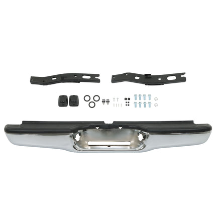 Findmall Steel Rear Step Bumper for 1995-2004 Toyota Tacoma Black Chrome TO1102214 TO1102215