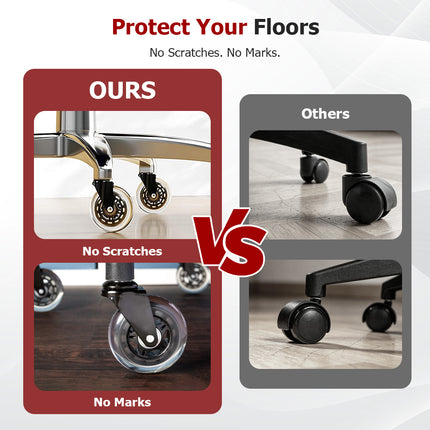 findmall Heavy Duty 3" Swivel Caster Wheels (5 Pack) with 7/16" Stem – Smooth & Quiet 360° Rolling for Furniture, Floor, Carpet & Tile (Black)