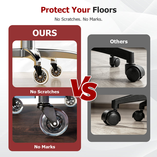 findmall Heavy Duty 3" Swivel Caster Wheels (5 Pack) with 7/16" Stem – Smooth & Quiet 360° Rolling for Furniture, Floor, Carpet & Tile (Black)