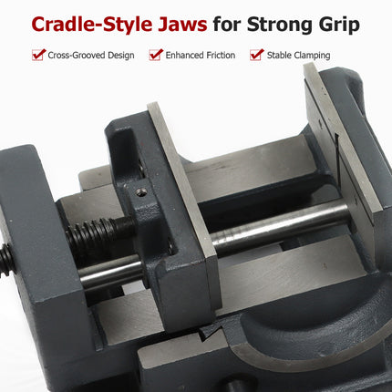 findmall 3" /4" Angle Drill Press Vise – 0–90° Tilting Iron Cradle Style Vise for Drilling Machine