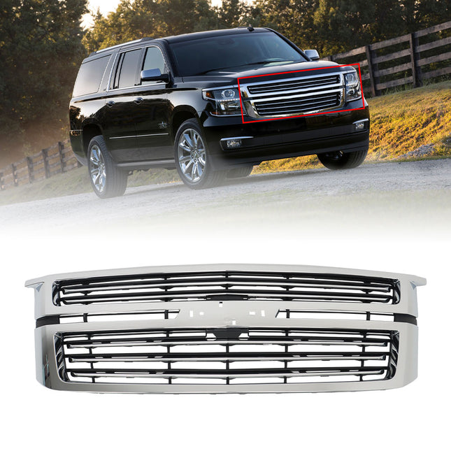 Findmall Chrome Front Upper Grille Replacement for Tahoe and Suburban 2015-2020