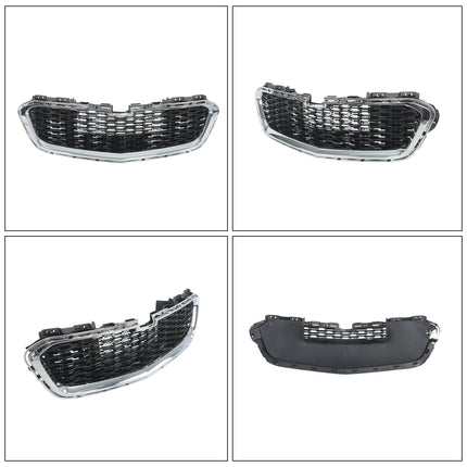 Findmall 3-Piece Black Front Grille Kit with Chrome Trim Replacement for Malibu 2014-2016 GM1036160