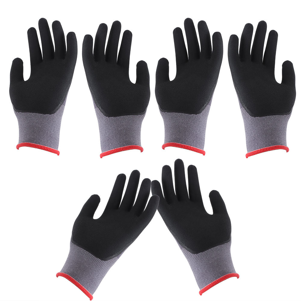 findmall Safety Work Gloves MicroFoam Nitrile Coated Foam Gloves S-Size/3 Pairs