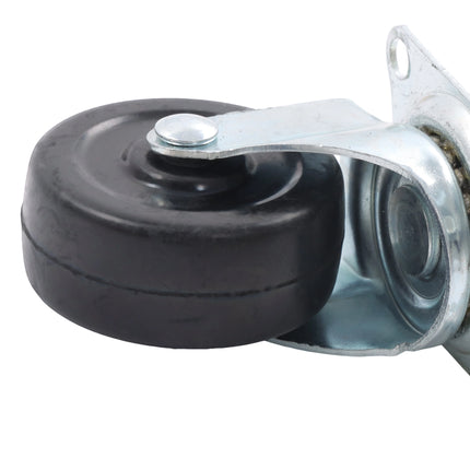 Findmall 8 Pack 2 Inch Rubber Swivel Caster Wheels with Side Brake, Plate Mount, Heavy Duty Replacement Casters for Furniture, Carts, Workbenches & Shelving