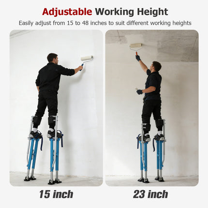 findmall 15–48 Inch Adjustable Drywall Stilts – Aluminum Tool Stilts for Painting, Drywall Installation & Cleaning