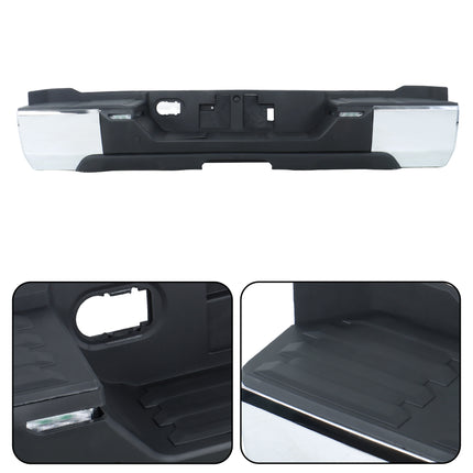 Findmall Chrome Rear Step Bumper for 2022-2024 Toyota Tundra, Without Sensor Holes, TO1103141