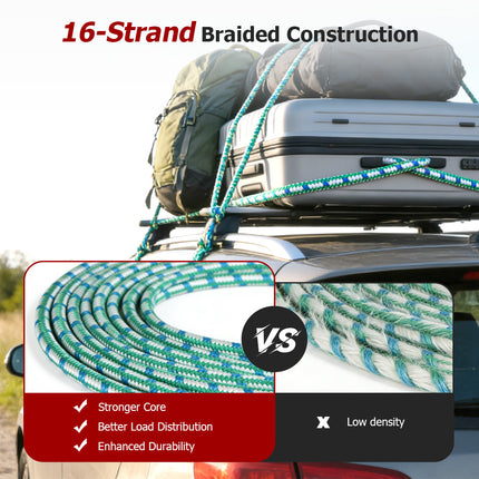 findmall 1/2" 16-Strand Braided Polyester Rope – Heavy Duty Arborist Rigging & Tree Pulling Rope for Outdoor, Camping & Utility Use