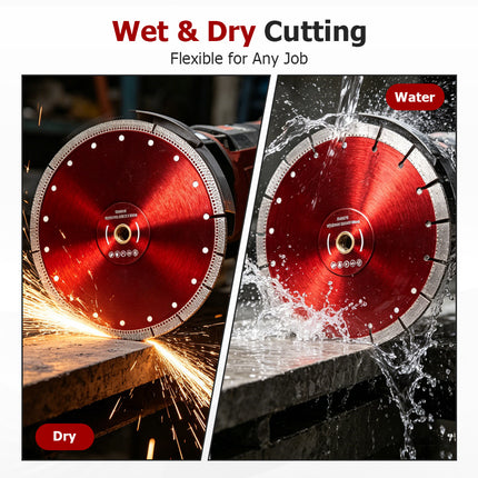 findmall 5"/7"/10" Diamond Porcelain Cutting Blade – Ultra-Thin Turbo Mesh Tile Blade for Ceramic, Granite & Masonry (Wet & Dry Use)