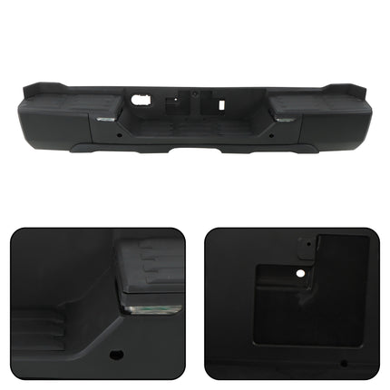 Findmall Black Rear Step Bumper for 2022-2024 Toyota Tundra, With Sensor Holes, TO1103140