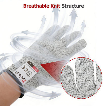 findmall Level 5 Cut Resistant Gloves– Food Grade Safety Gloves for Kitchen, Oyster Shucking, Mandoline Slicer & Meat Cutting