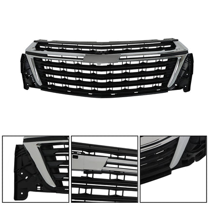 Findmall Black Front Center Grille with Chrome Trim Replacement for Traverse 2022-2023