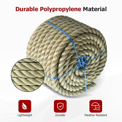 findmall 3-Strand Polyethylene Rope – Durable PE Twisted Rope for Camping, Swing, Outdoor & Indoor Utility Use