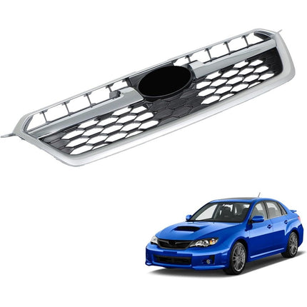 Findmall Front Grille for 2012-2016 Subaru Impreza, Silver and Black with Chrome Trim