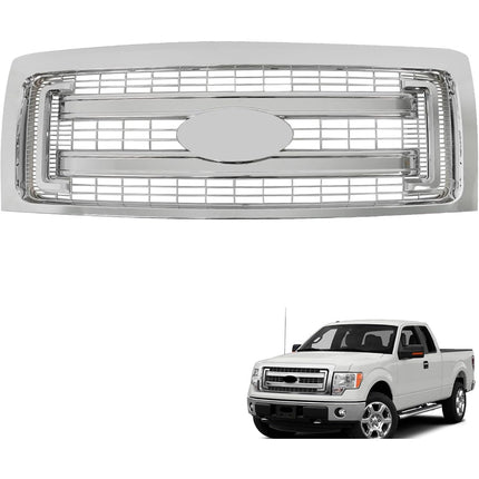 Findmall Bright Chrome Front Radiator Grille Replacement for F-150 2009-2014 DL3Z-8200-DACP