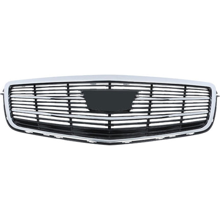 Findmall Chrome and Black Mesh Front Upper Bumper Grille Replacement for ATS 2016-2019
