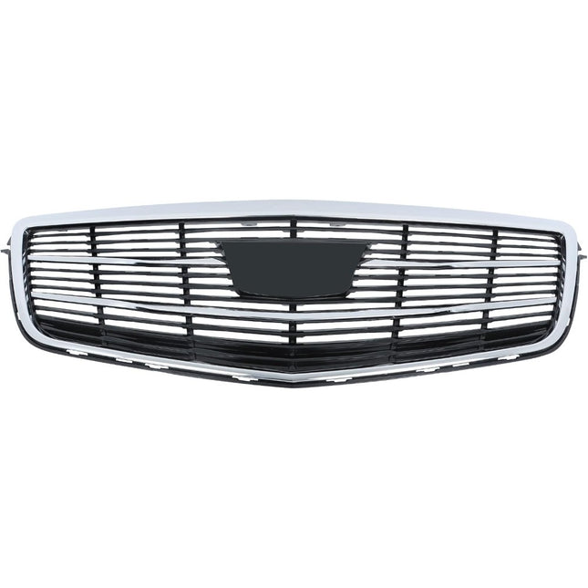 Findmall Chrome and Black Mesh Front Upper Bumper Grille Replacement for ATS 2016-2019