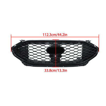 Findmall Front Upper Bumper Grille Honeycomb Camera Hole Gloss Black Replacement for 2019-2022 Edge ST Sport
