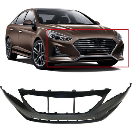 Findmall Primed Front Bumper Cover Replacement for 2015-2017 Hyundai Sonata SE, HY1000205, 86511-C2000
