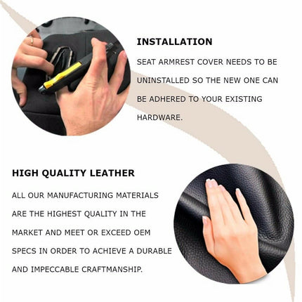 Findmall 2Pcs Front Seat Armrest Cover (Leather Part Only) Replacement for 2007-2009 Honda CR-V CRV Black