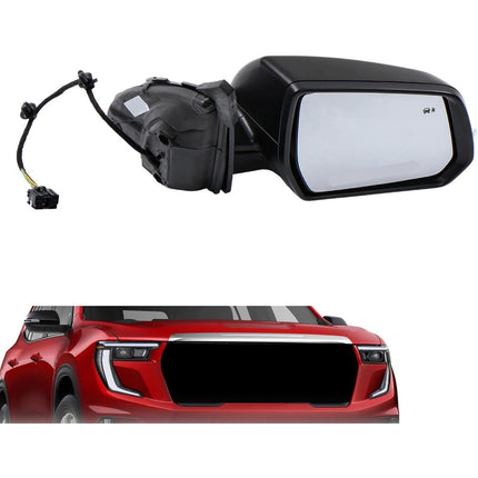 Passenger Right Side Power Heated Mirror Replacement for Acadia 2020-2022 Replacement for 84579491 Matte Black w/Blind Spot Turn Signal Textured Black Base Electric 7-Pin Connector