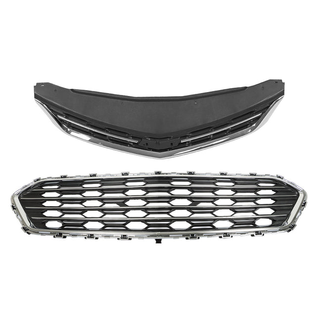 Findmall 2-Piece Front Upper and Lower Grille Set Replacement for Cruze Sedan 2016-2018