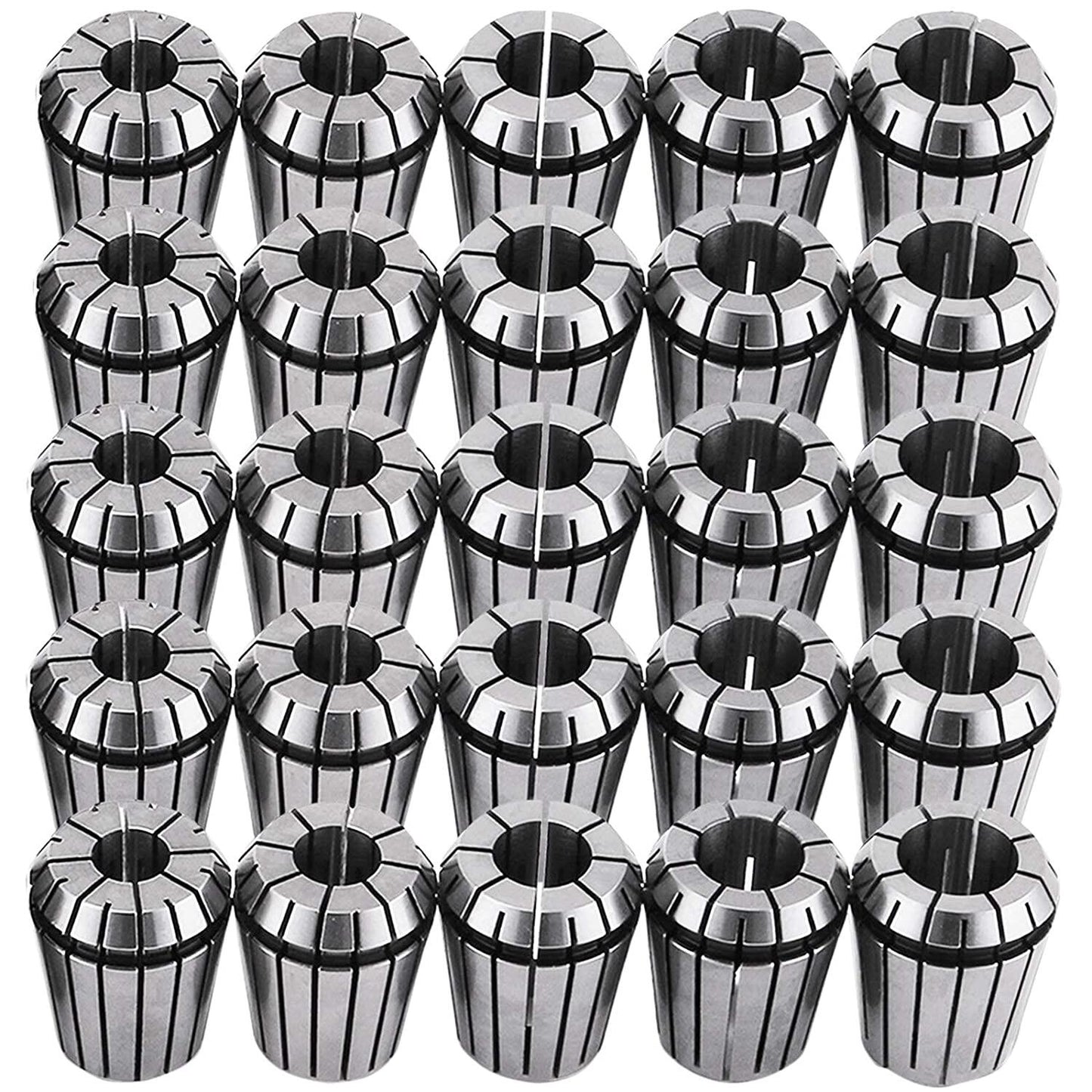 findmall ER32 Collet Set 25Pcs ER32 Collet Chuck Spring Collet Set CNC Engraving Milling Lathe Chuck Tool 1/16-13/16 Inch Fit for CNC Engraving Machine and Milling Lathe Tool