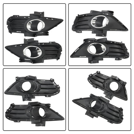 Findmall Unfinished Front Bumper Grille and Fog Light Cover Kit Replacement for Fusion 2013-2016 DS7Z17757EAPTM