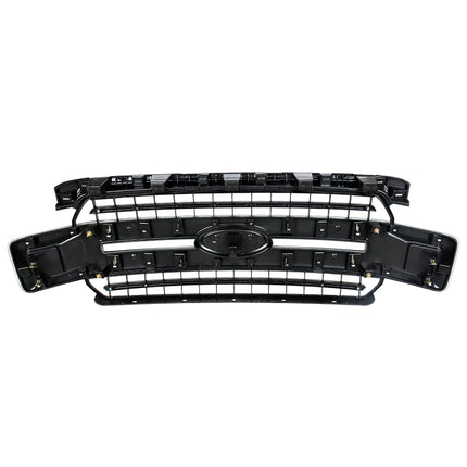 Findmall Front Bumper Radiator Grille Assembly Glossy Black with Base Rail Replacement for 2018-2020 F150 Pickup 4-Door JL3Z8200