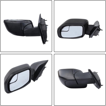Findmall Driver Side Power Mirror with Wide-Angle Spotter Matte Black Electric 3-Pin Connector Textured