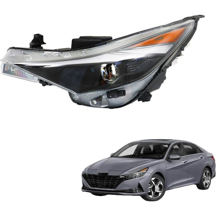 Findmall Headlight Assembly for 2021–2022 Hyundai Elantra Front Left Driver Side, Replaces 92101-AB000