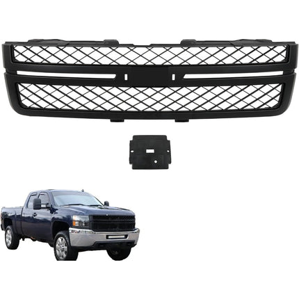 Findmall Matte Black Front Bumper Grille Replacement for Silverado 2500HD and 3500HD 2011-2014 20966058 GM1200639