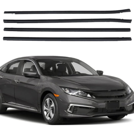 Findmall Window Weatherstrip Molding Kit for 2016-2019 Honda Civic Sedan, 4-Piece