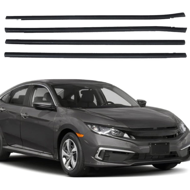 Findmall Window Weatherstrip Molding Kit for 2016-2019 Honda Civic Sedan, 4-Piece
