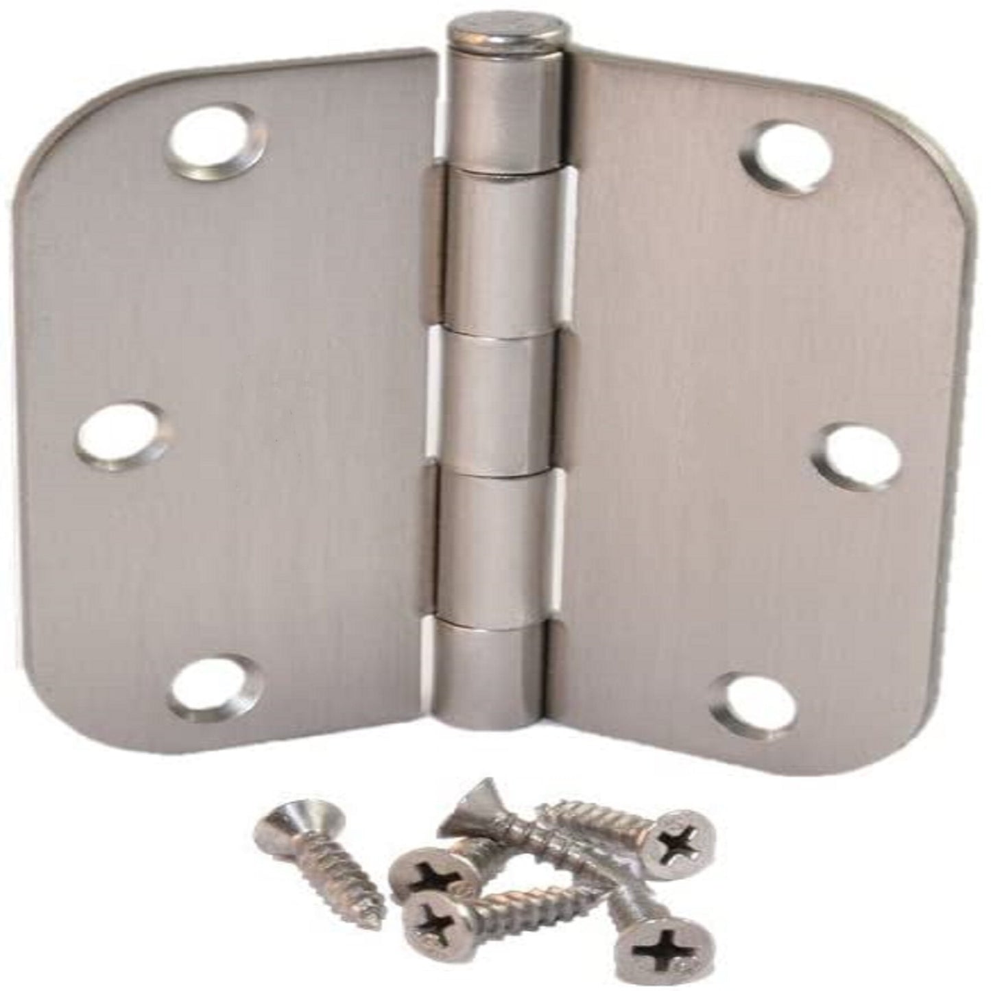 findmall 30 Pack Door Hinges Satin Nickel 3.5 Inch x 3.5 Inch 5/8 Radius Corner Hardware Controls