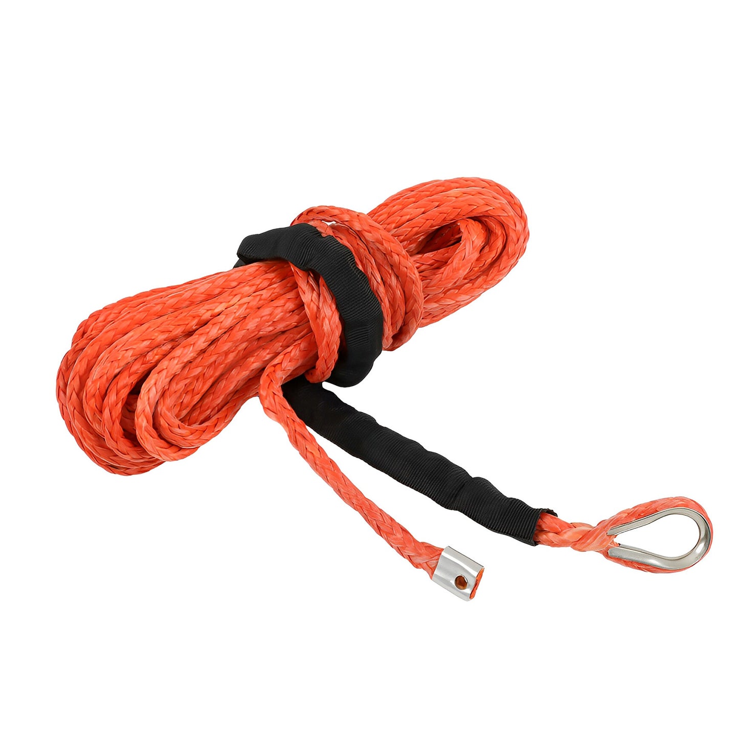 findmall 5/16 Inches 50 feet Capstan Rope Off Road Vehicle Traction Rope Maximum Strength 12000 Pounds Synthetic Car Tow Rope Orange