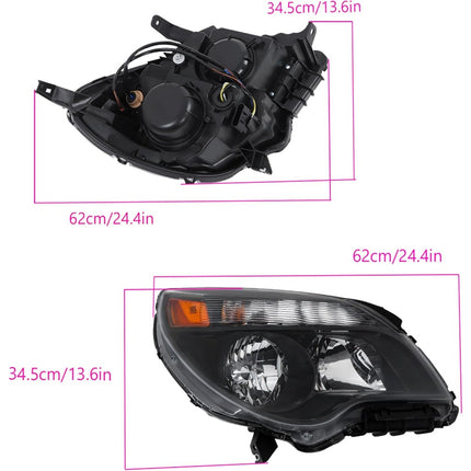 Findmall 2PCS Headlights Assembly Replacement for Equinox 2011-2015 Black Housing Lamp Driver Side and Passenger Side GM2502338 GM2503338