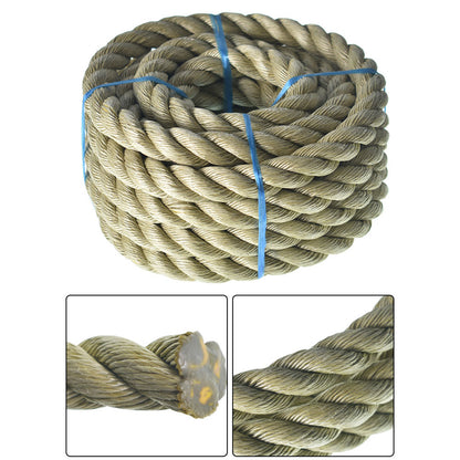 3/4 inch 1 inch Diameter Twisted Manila Rope, Twisted 3 Strand, Polypropylene Rope for Indoor Outdoor Use for Landscaping, Tug of War, Projects and Tie Downs