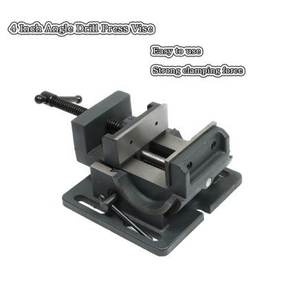 findmall 4 Inch Angle Drill Press Vise 0-90 Degree Tilting Angle Vise Iron Cradle Style Angle Vise Fit for Drilling Machine