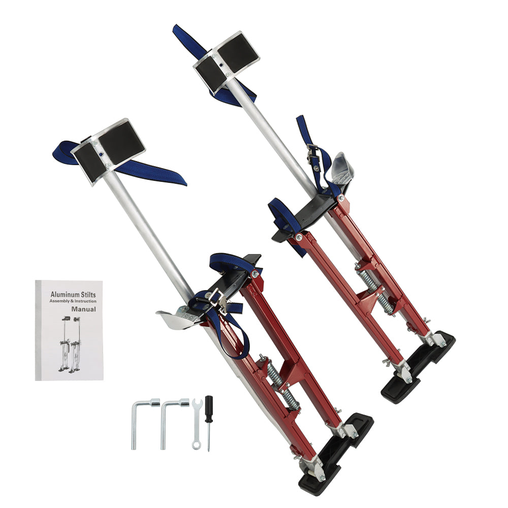 findmall Aluminum Adjustabl Drywall Red Stilts Tool 24-40 In For Taping Painting Painter